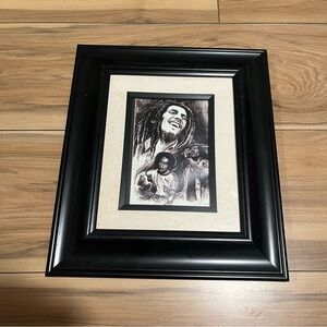Framed Home Art Print in Black with Beige Mat